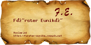 Fürster Euniké névjegykártya
